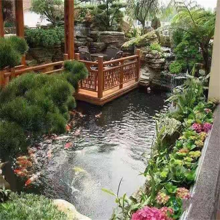 新荣别墅庭院景观设计鱼池
